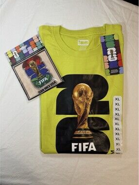 New 2026 FIFA World Cup T Shirt & Magnet - XL Yellow - Soccer Usa - NWT A1R